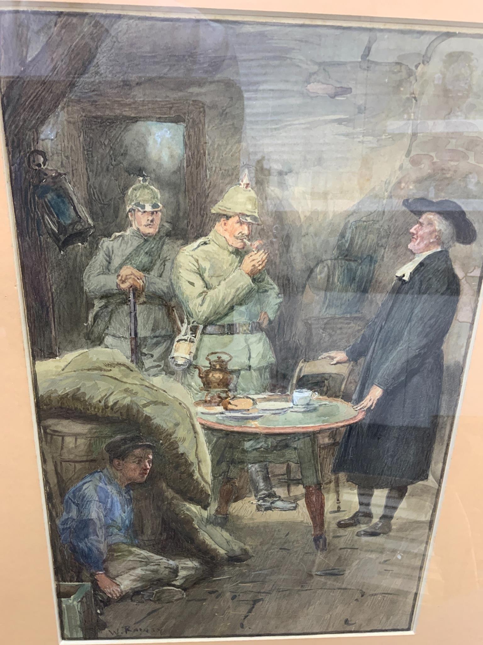 Original Artwork - William Rainey RI, RBA,ROI (1852-1936) - A set of six coloured illustrations for Stubbs and I, by Frank Fortune, signed, 28 x 19cms., framed, together with a copy of the book, [1915], (7)